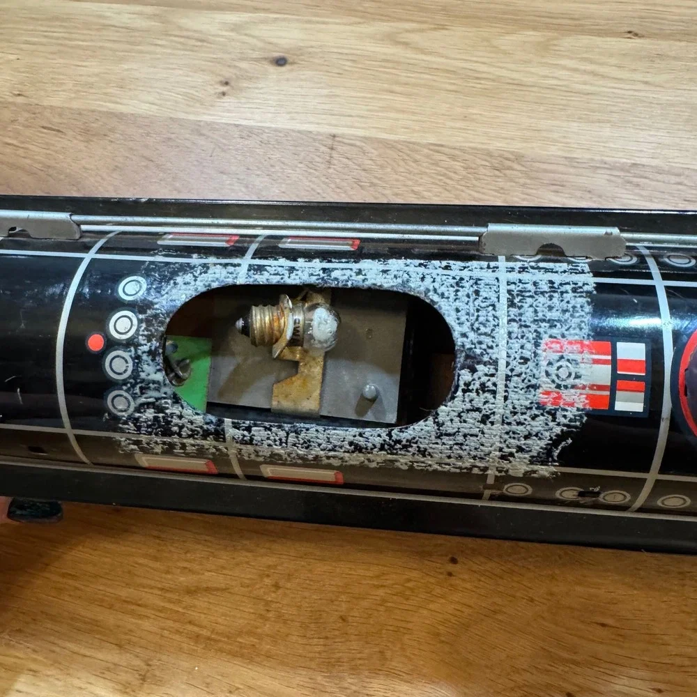 Vintage AHI 2760 Ding Dong Express Tin Litho Battery Operated Train Engine Japan